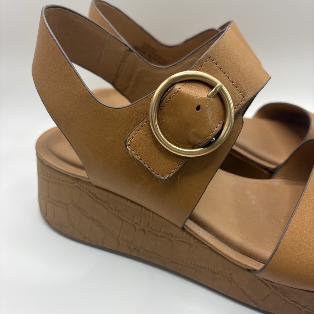 SOFFT FAEDRA Leather Platform Women's Sandals Size 9 Color Luggage - Picture 4 of 8